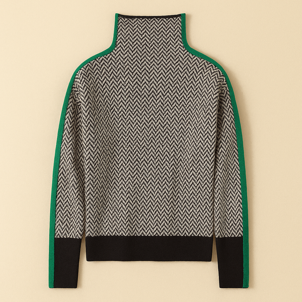 Pull Malou - à col montant à rayures contrastées