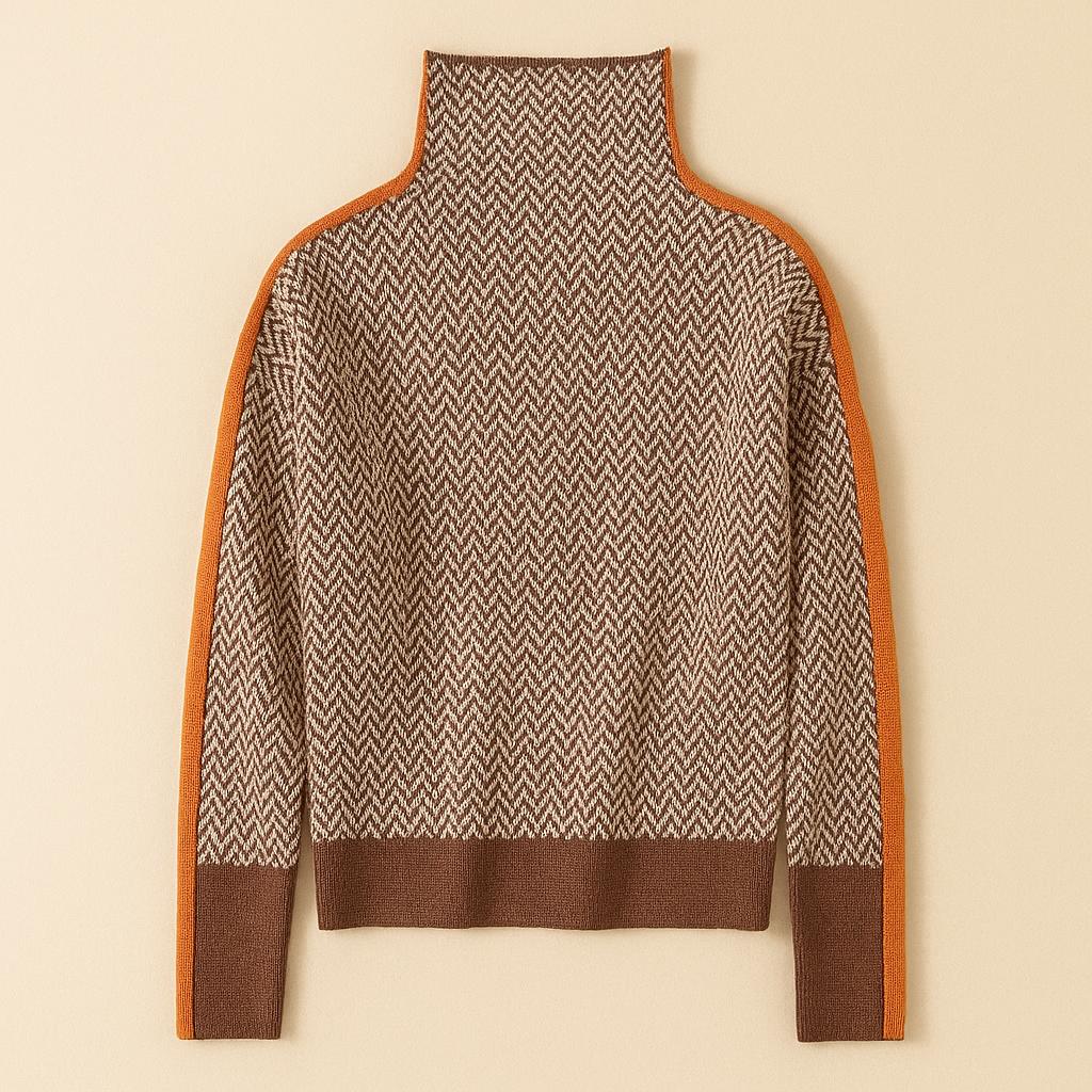 Pull Malou - à col montant à rayures contrastées