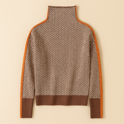Pull Malou - à col montant à rayures contrastées